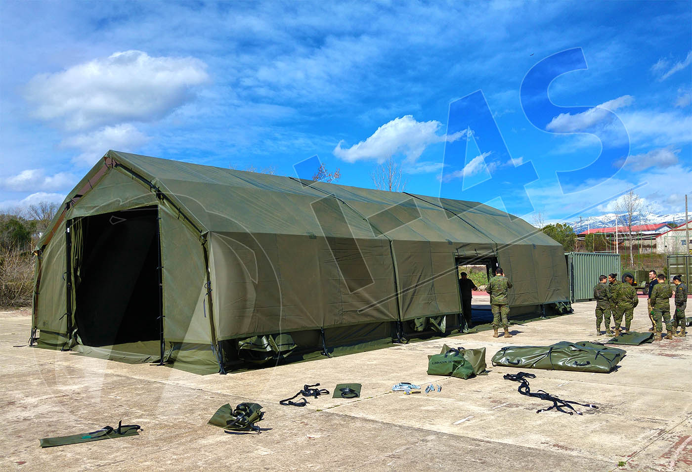 Tentes à armature métallique modèles GV, tentes GV militaires et civiles